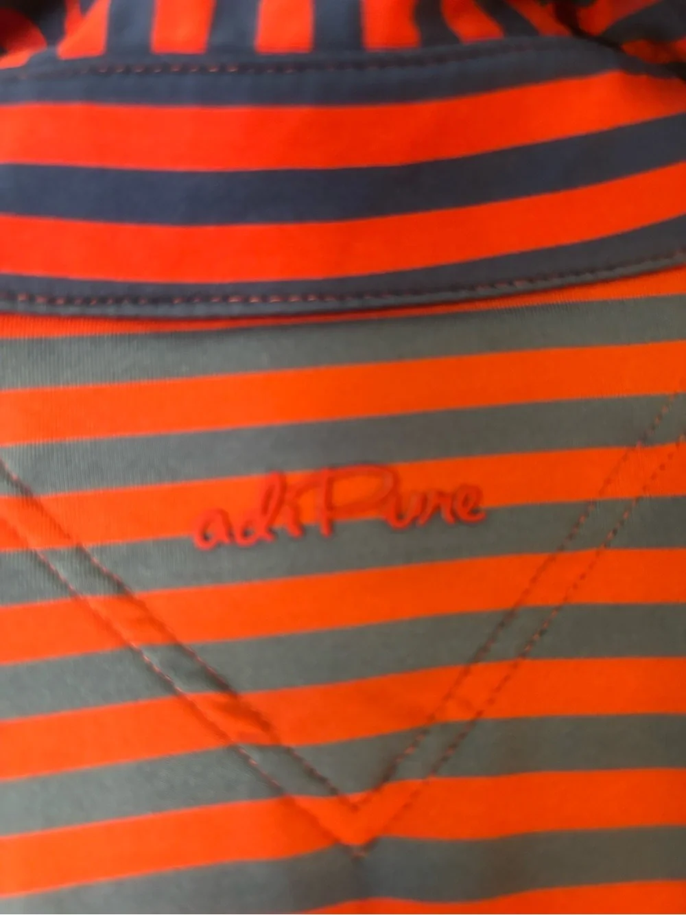 adidas Adipure Red and Navy Striped Men's Polo Shirt